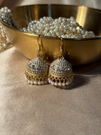 Aliza jhumki white- rozana