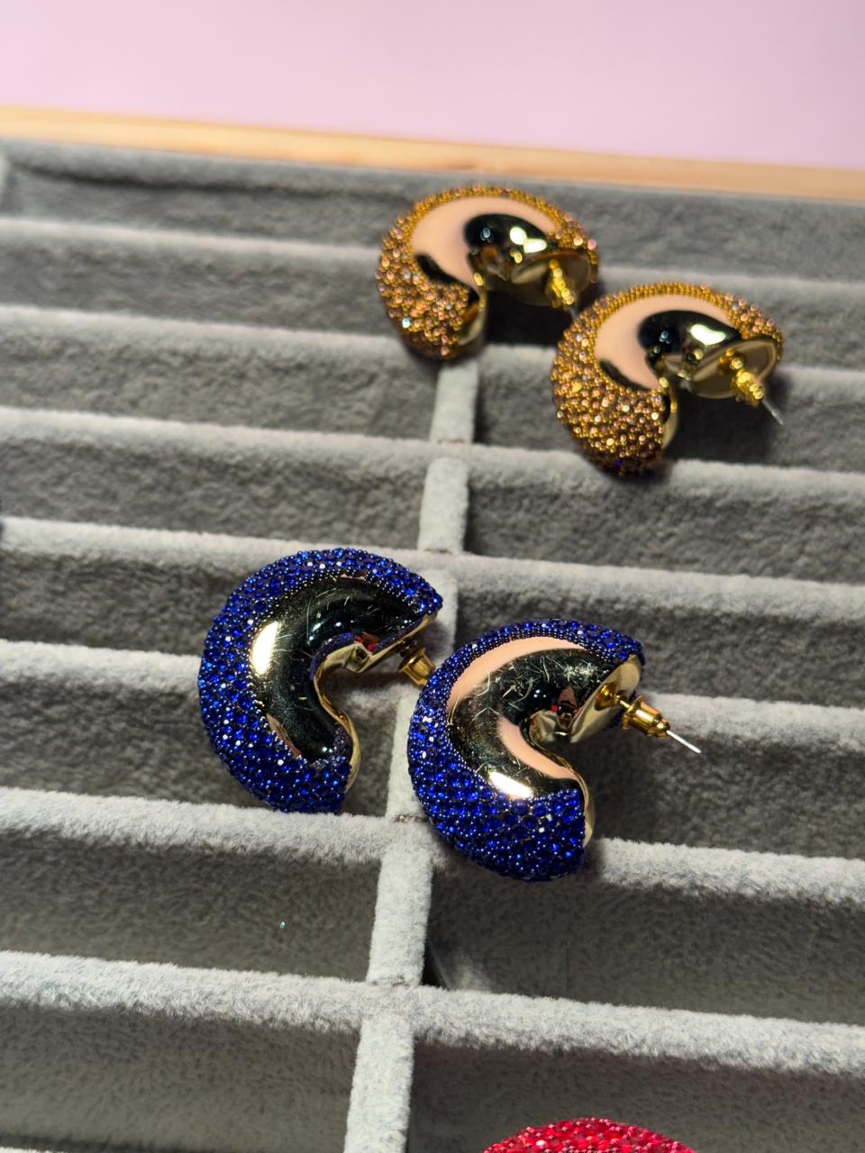 Gem hoops - Blue holographic