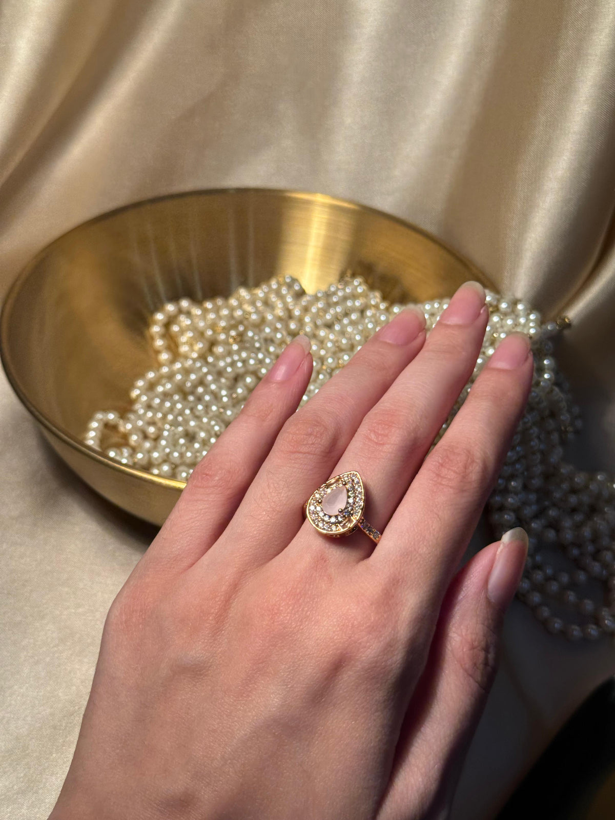 Droplet Ring Gold - Pink
