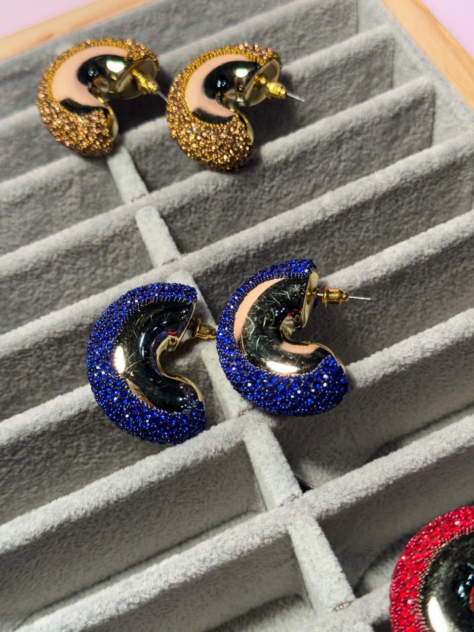 Gem hoops - Blue holographic