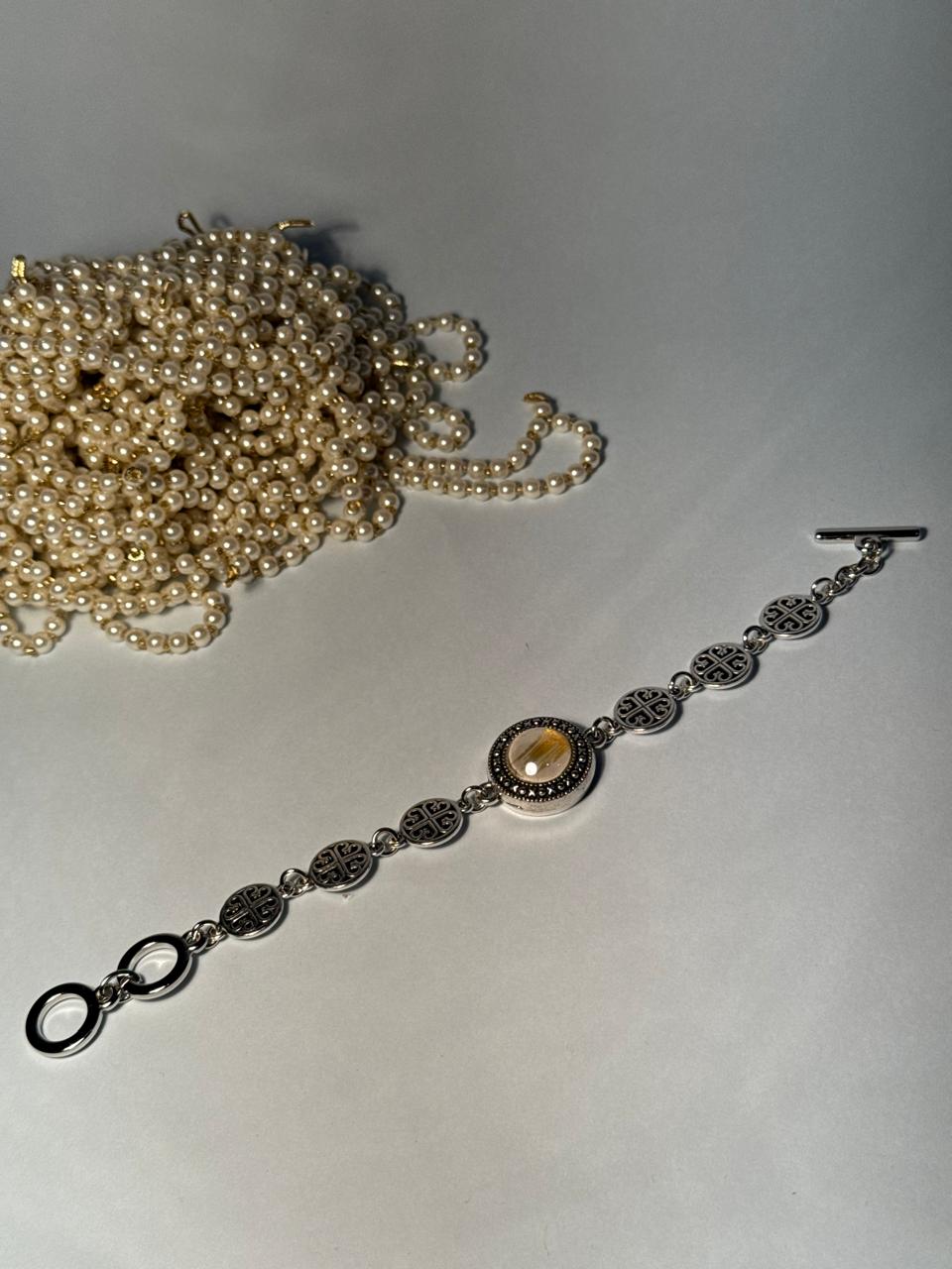 Halo Gem Bracelet - White