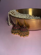 Meena karri antique Earrings - Maroon