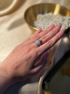 Droplet Ring silver - Light Pink