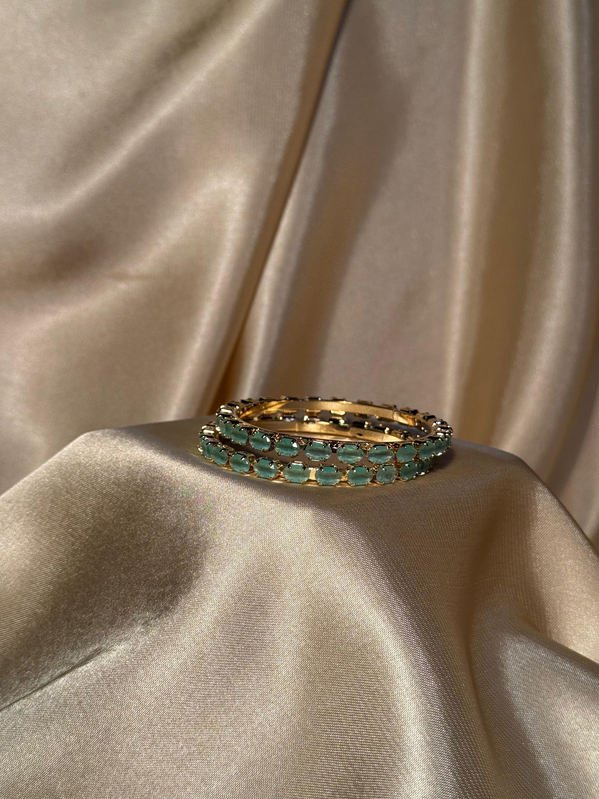 Glimmer bangles Gold - Light Green (kids collection)