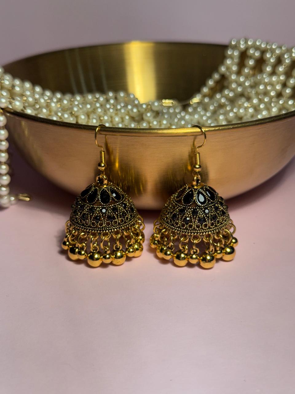Meena karri antique Earrings - Black
