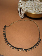 Oxidized Necklace Beaded - Gold