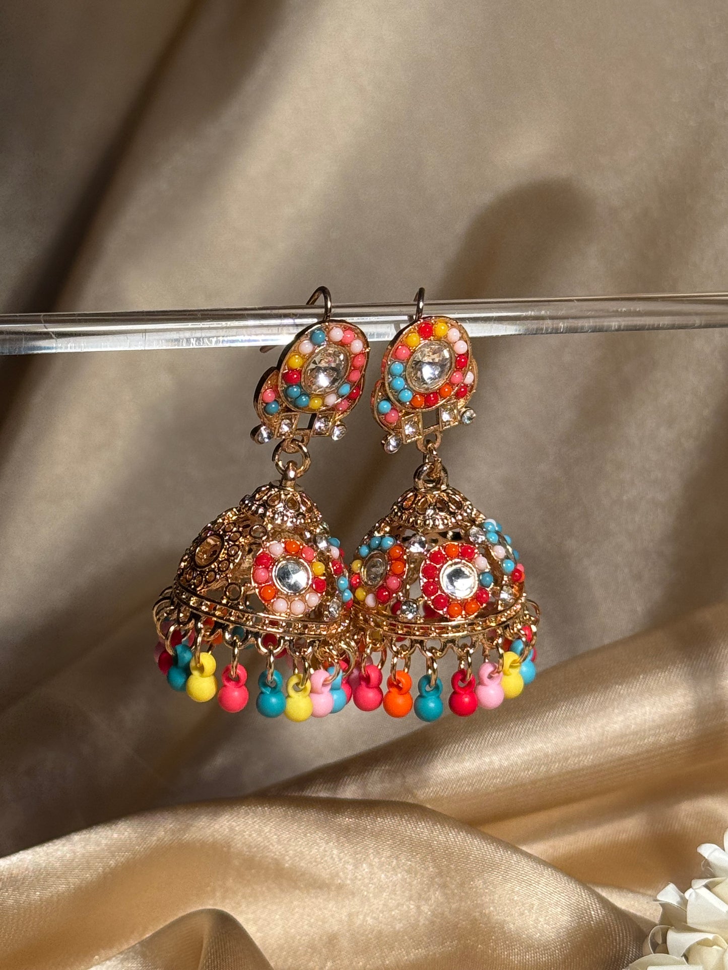 Bahar jhumkay khass collection-gold and multi