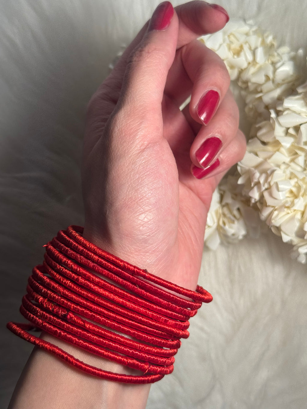 thread bangles red