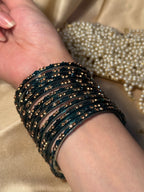Gem bangles bottle green