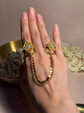 Mughal Sona Double Ring - Turquoise
