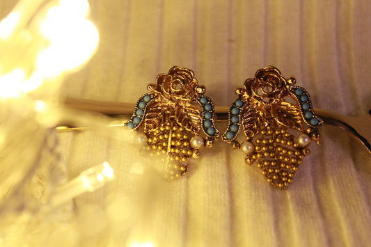 EFS-05  Gold Plated Rose - Blue and White