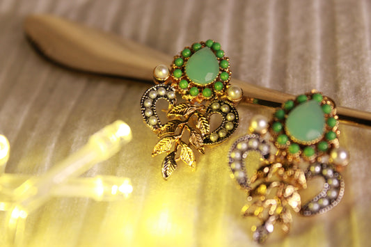EFS-05  Gold Plated Crowns- Mint green Pearl
