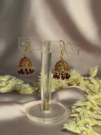 Maroon zari jhumki - rozana