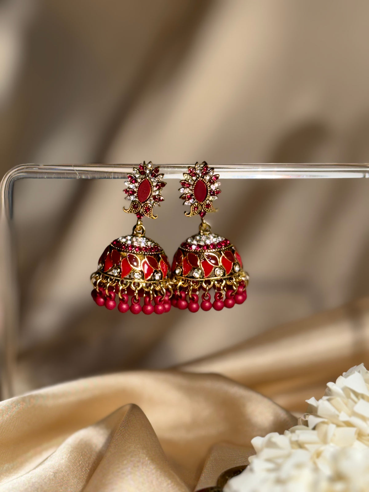 Dil kash jhumkay khass collection-gold and maroon