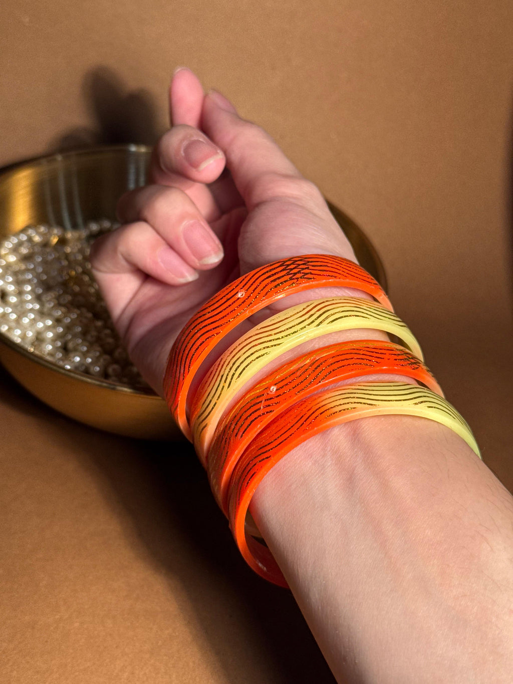 Two shade bangle - Yellow n Orange