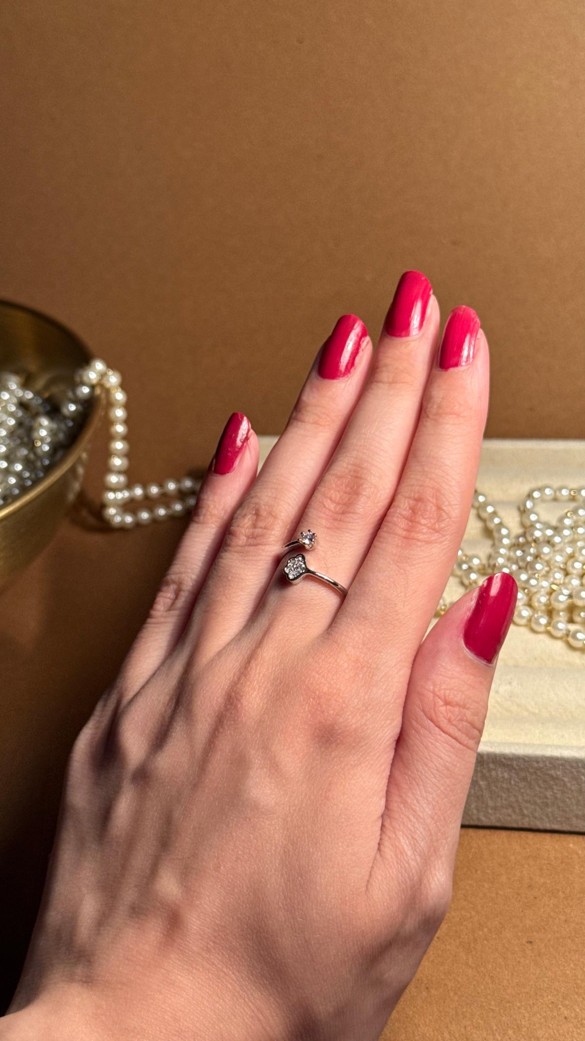 Paw silver ring