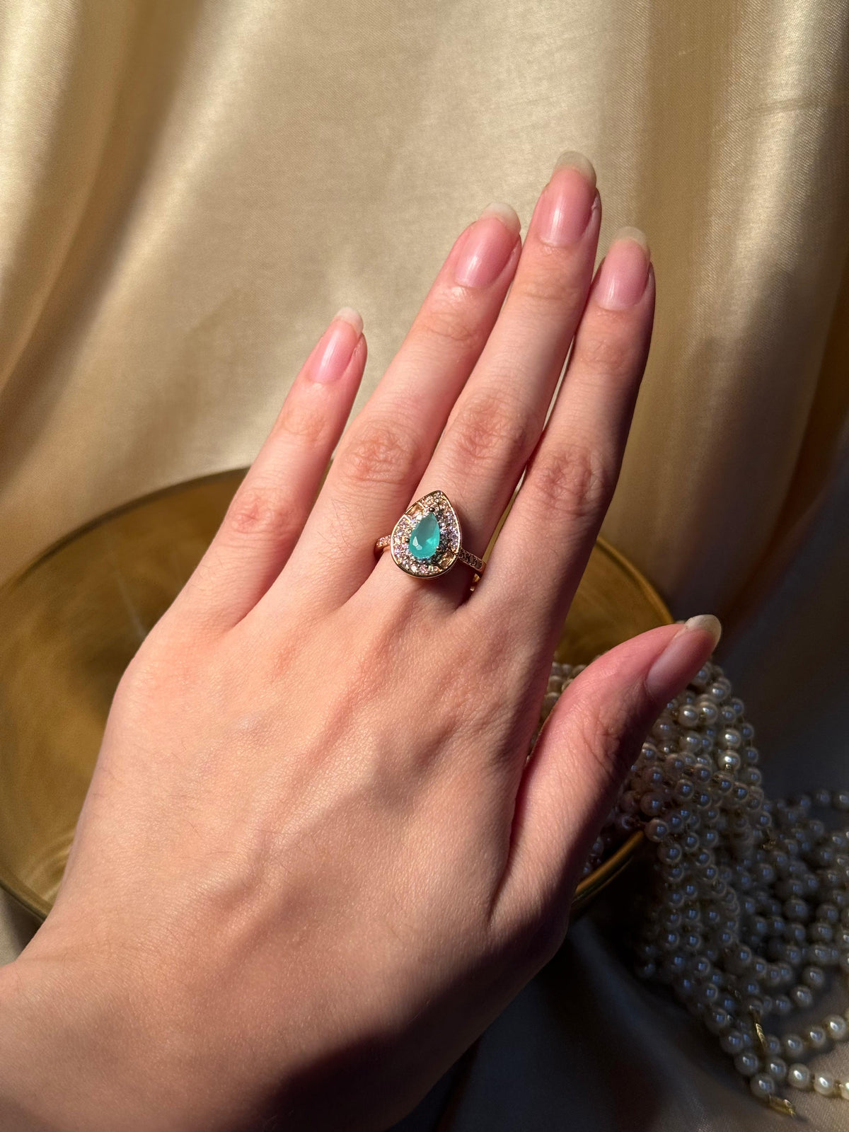 Droplet Ring Gold - Turquoise
