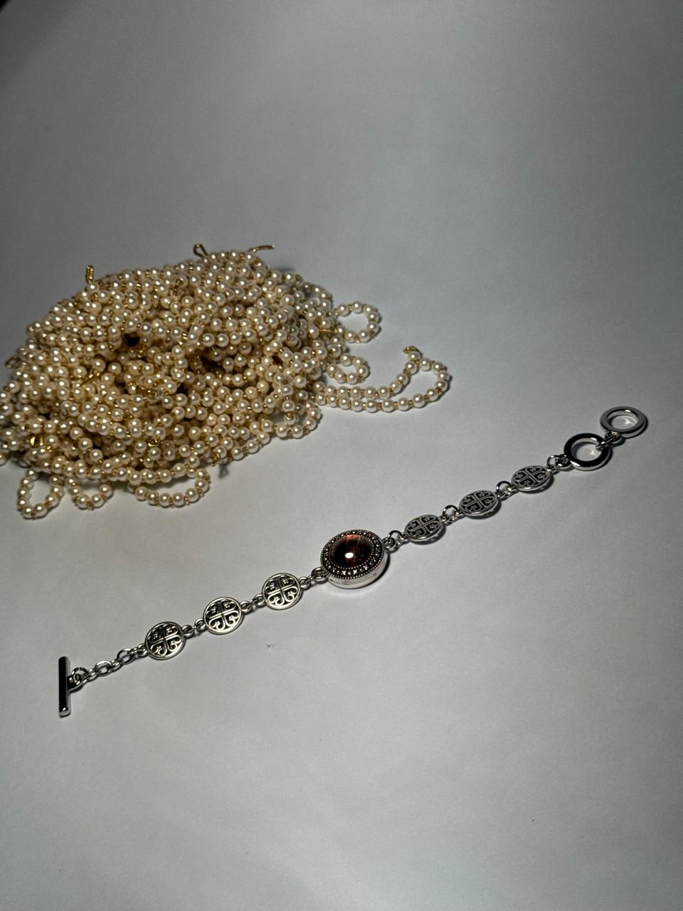 Halo Gem Bracelet - Brown