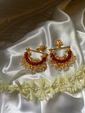 Peacock Earrings - Red