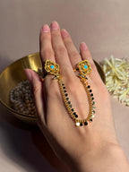 Mughal Sona Double Ring - Turquoise