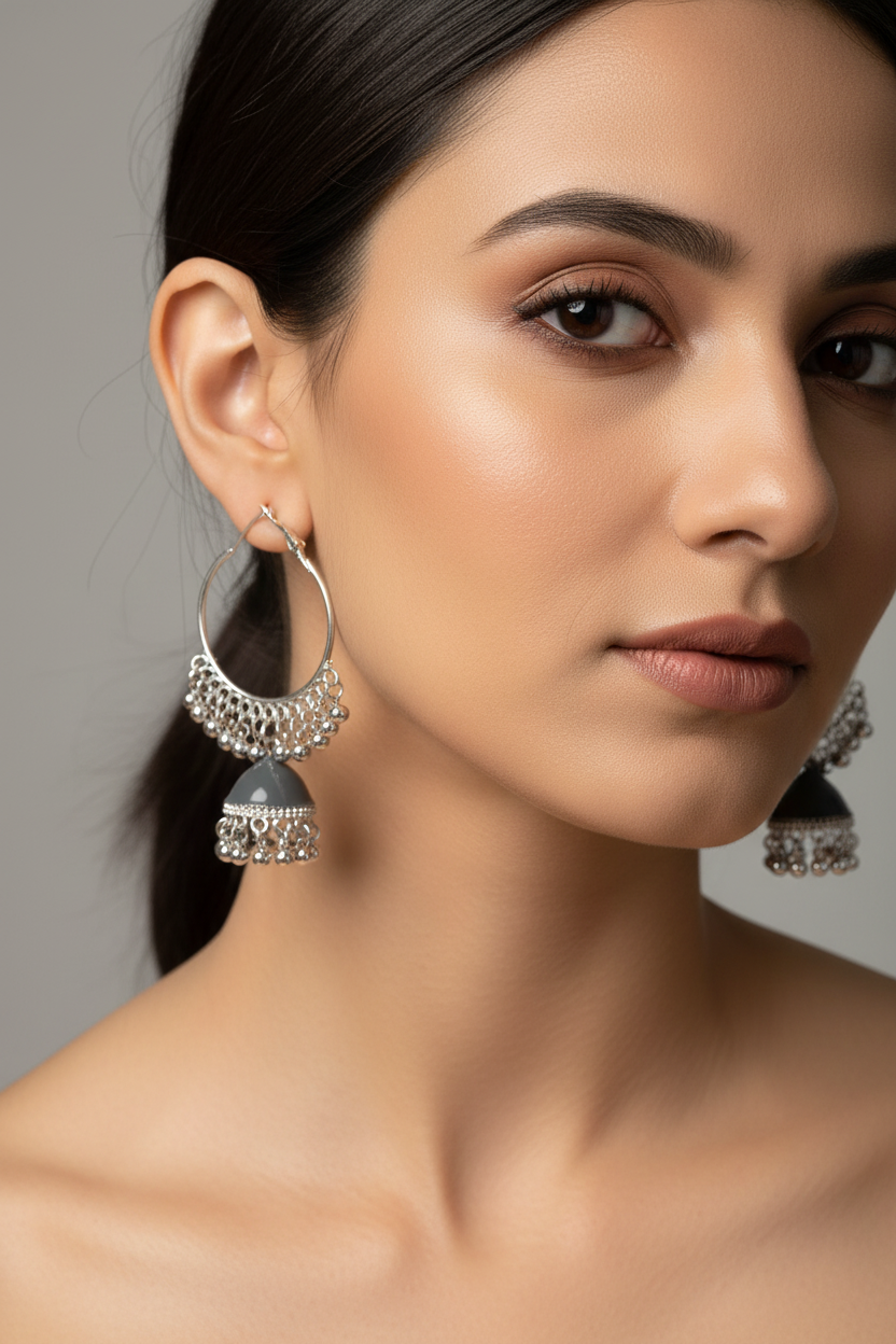 Moti Meena Bali - Grey Gold