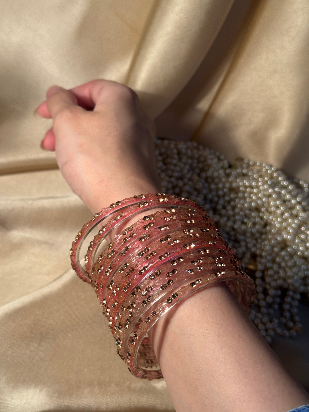 Gem bangles pink