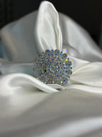 silver floral ring