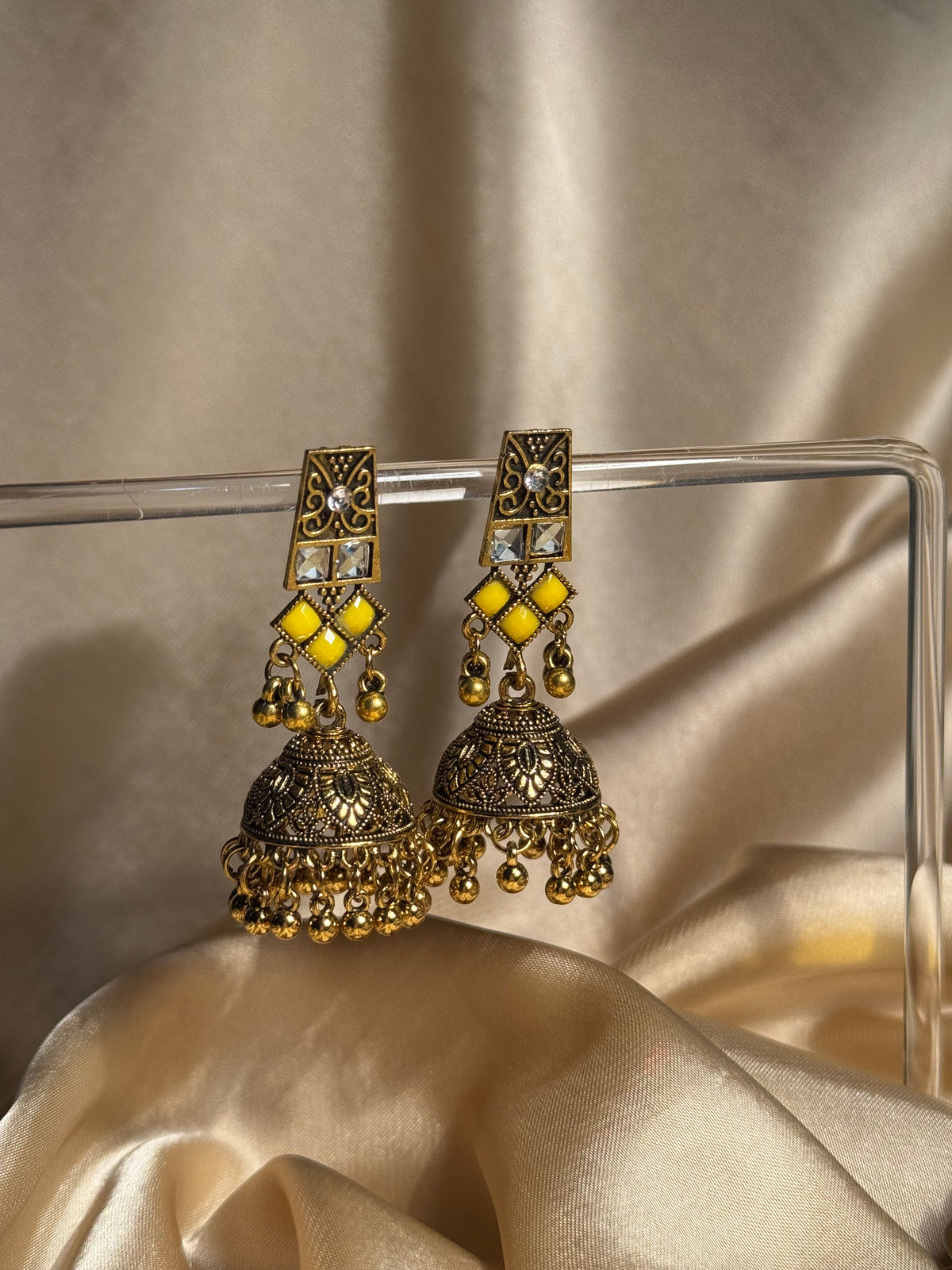 Dadi ki antique jhumkiyan khass collection -yellow