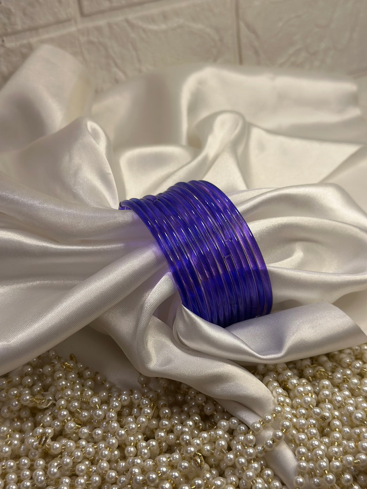 Glass bangles - dark blue - 12