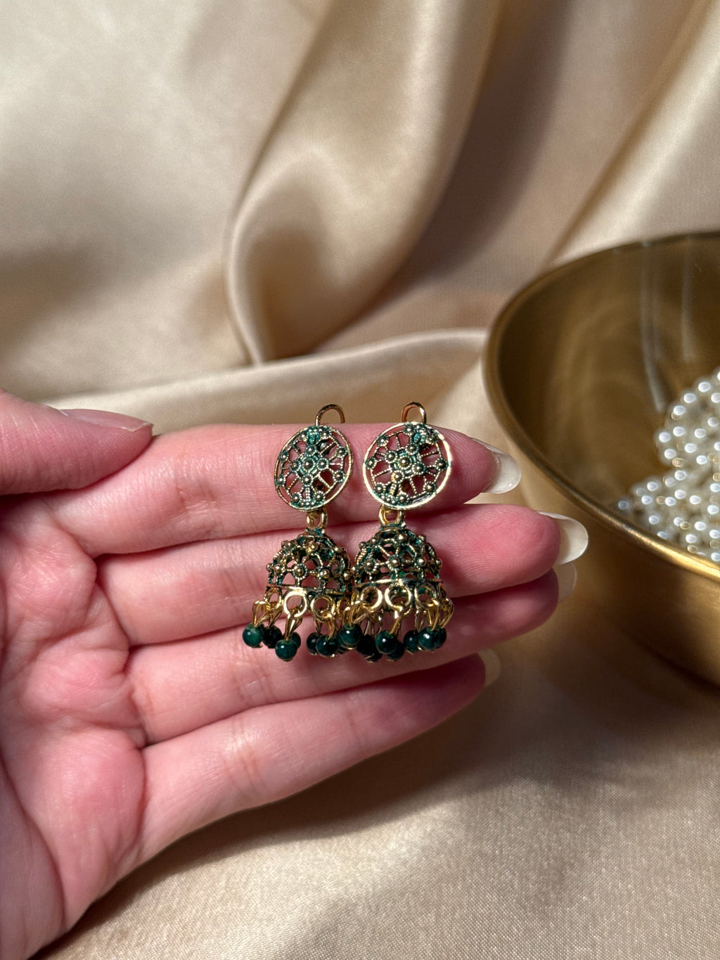 Soraj jhumki green- rozana