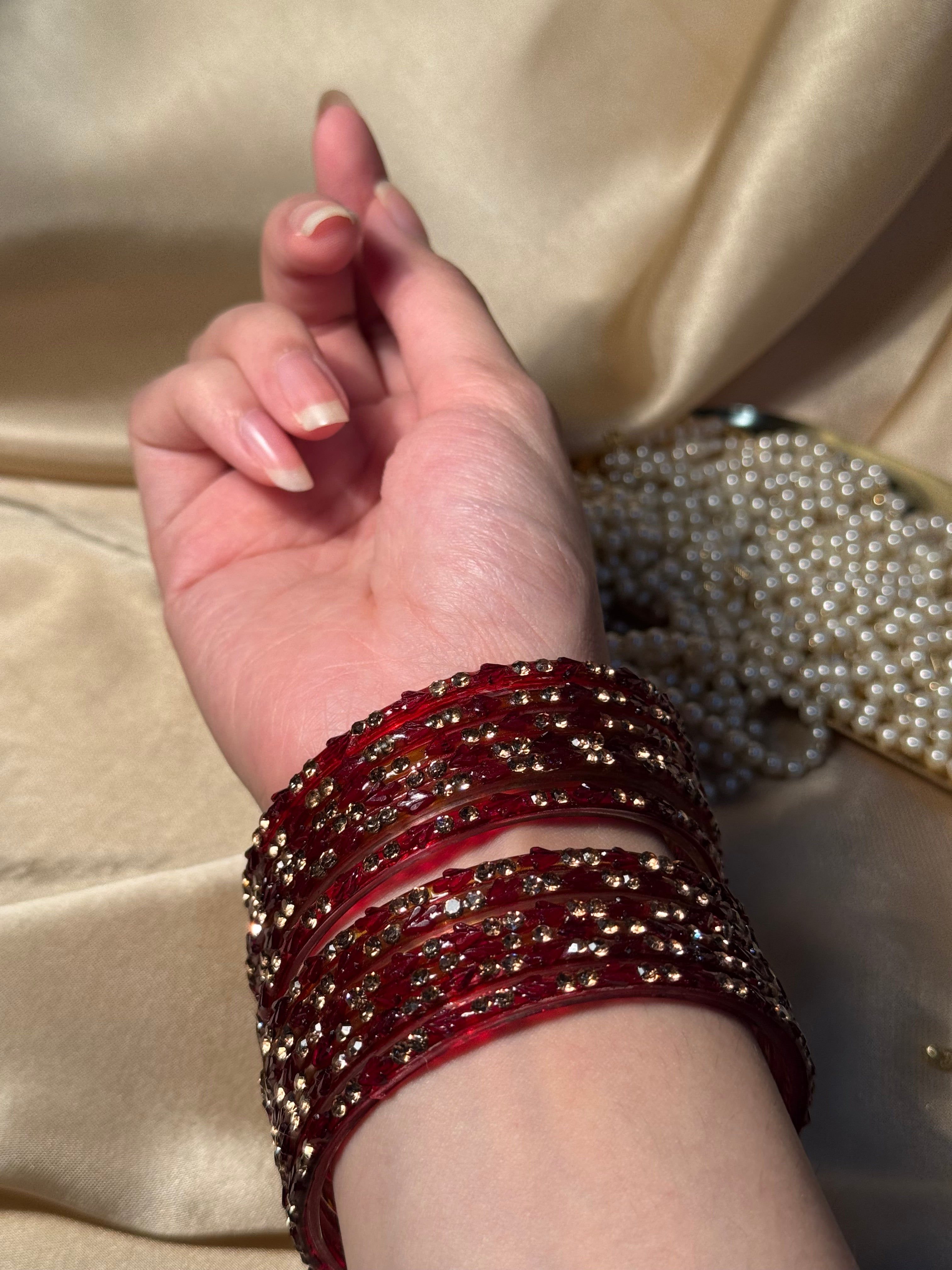 Gem bangles maroon