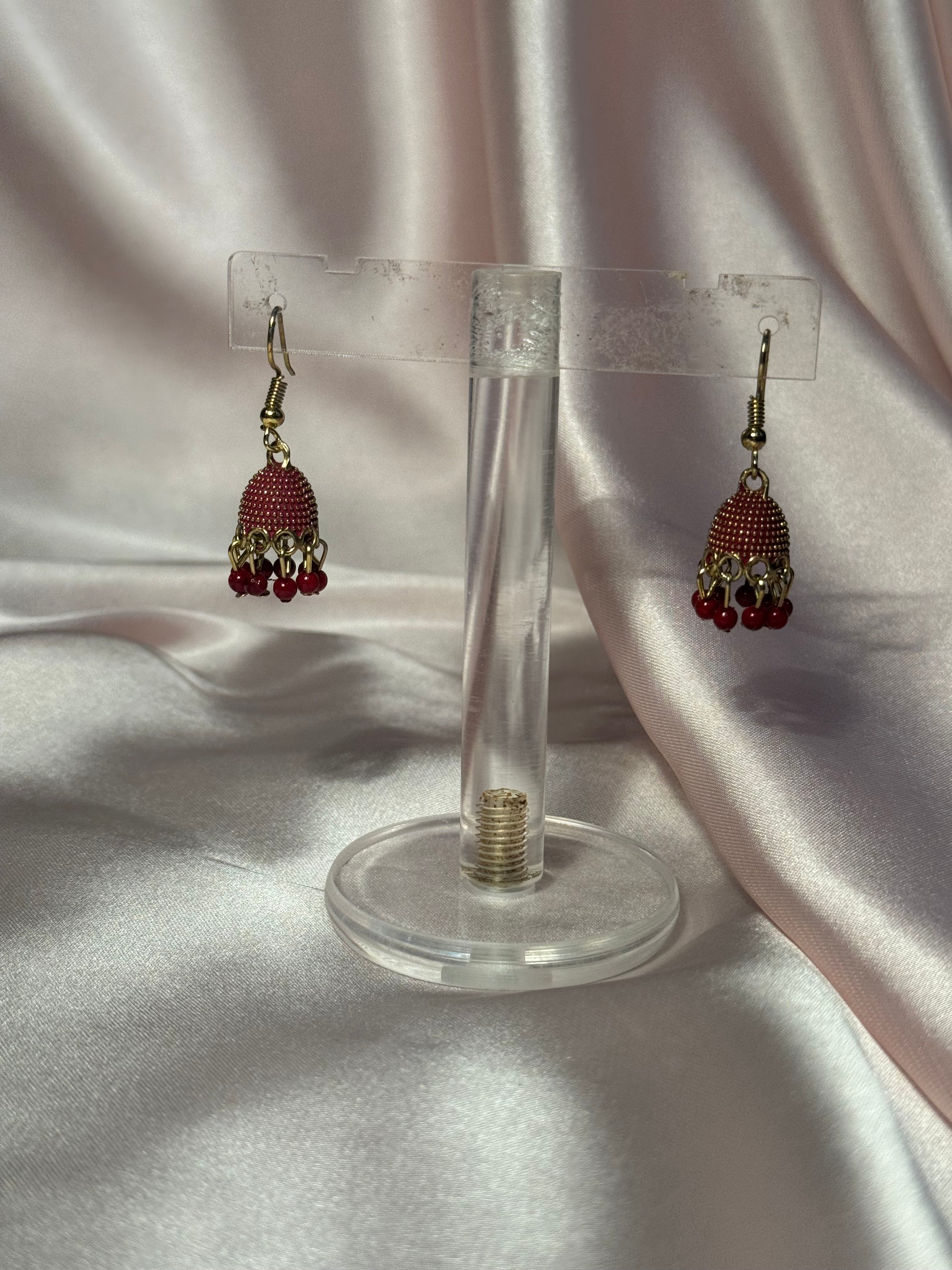 Maroon Jali jhumki - rozana