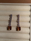 OS Crystal Drop Earrings - Gold