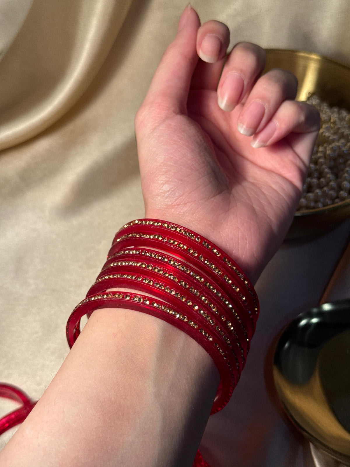 Sparkling bangles - Red
