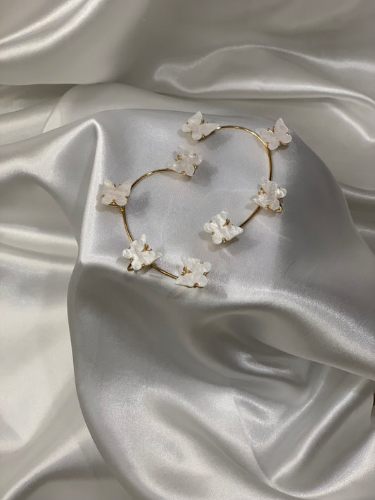 Buterfly - ear cuff - White