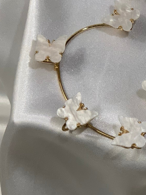 Buterfly - ear cuff - White