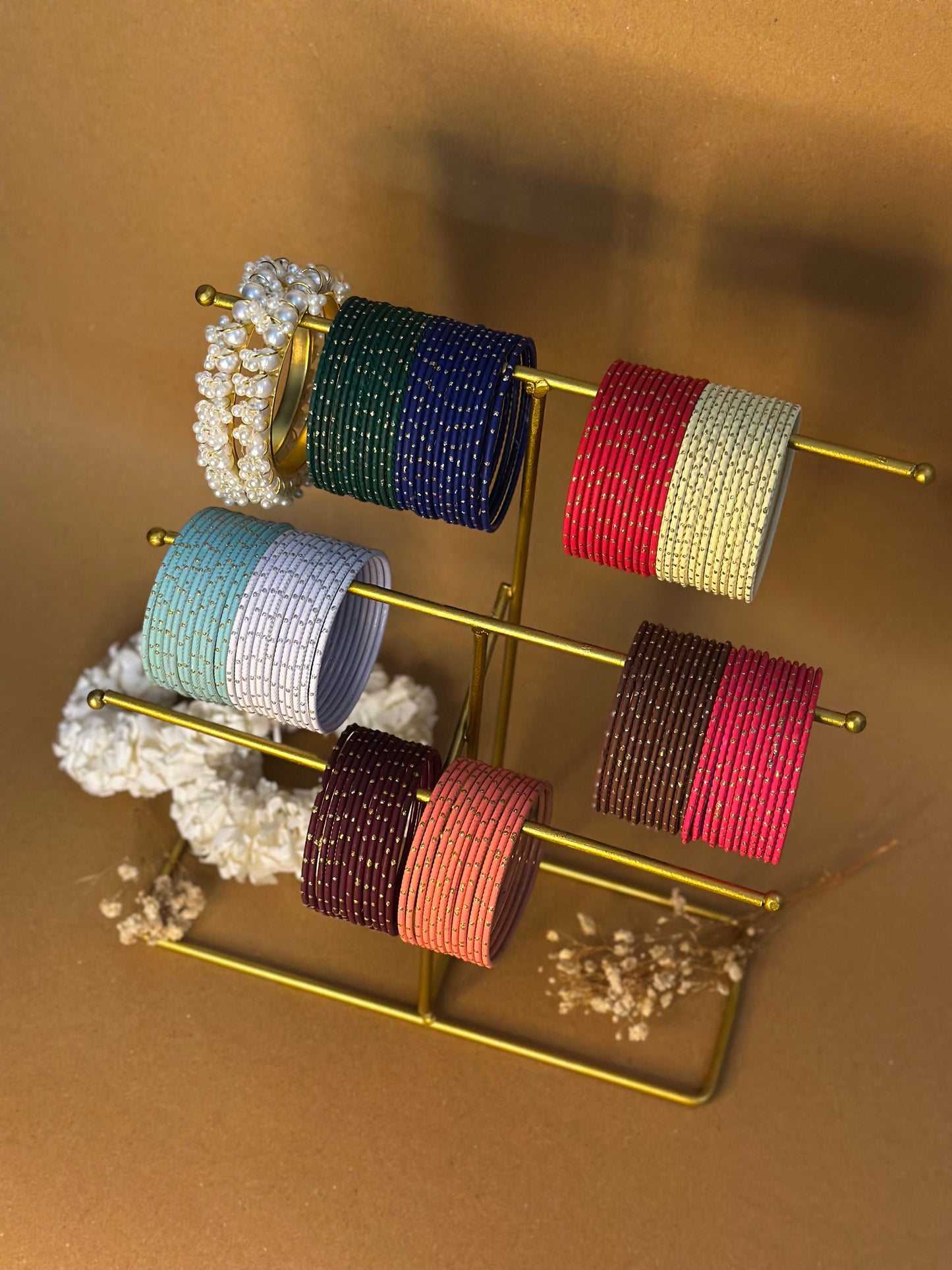 Basant bangles bundle with gajra karray