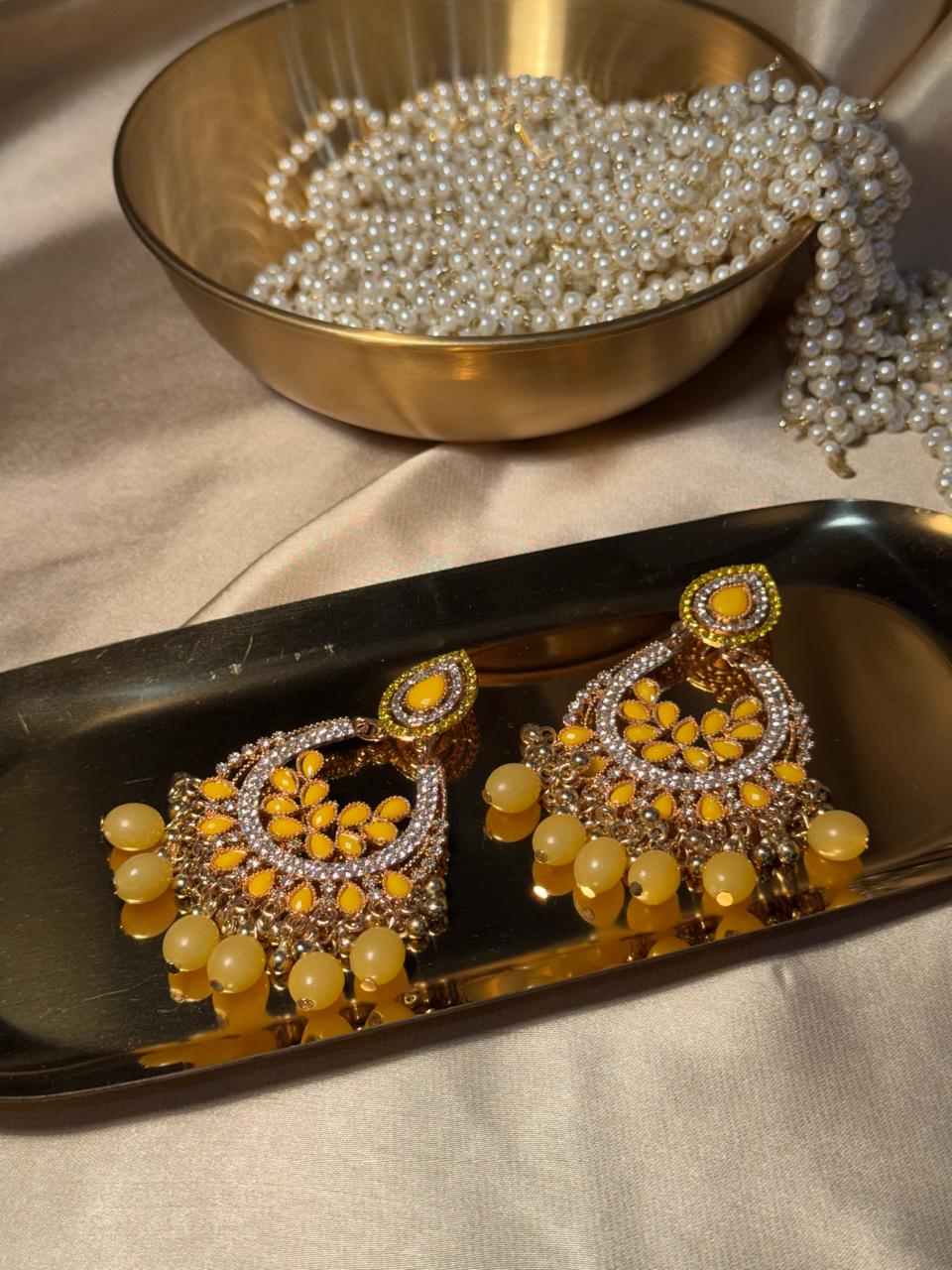Nilofer Earrings - Yellow