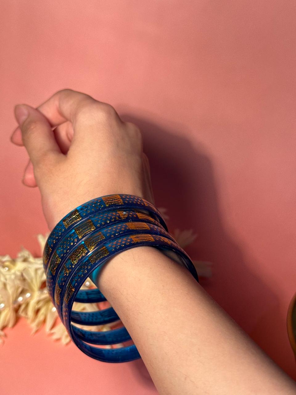 Pop Petal Bangles - Blue