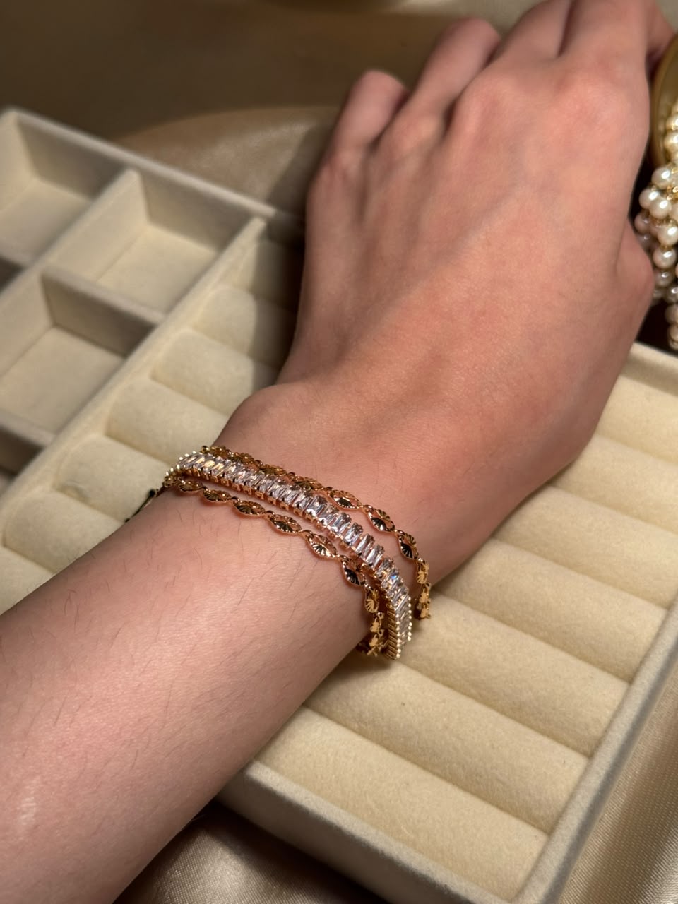 Leaf bracelet - Gold and Silver