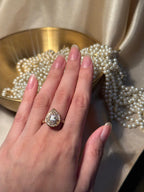 Droplet Ring Gold - White