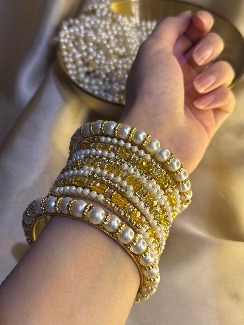 Moti Rani bangles - Yellow