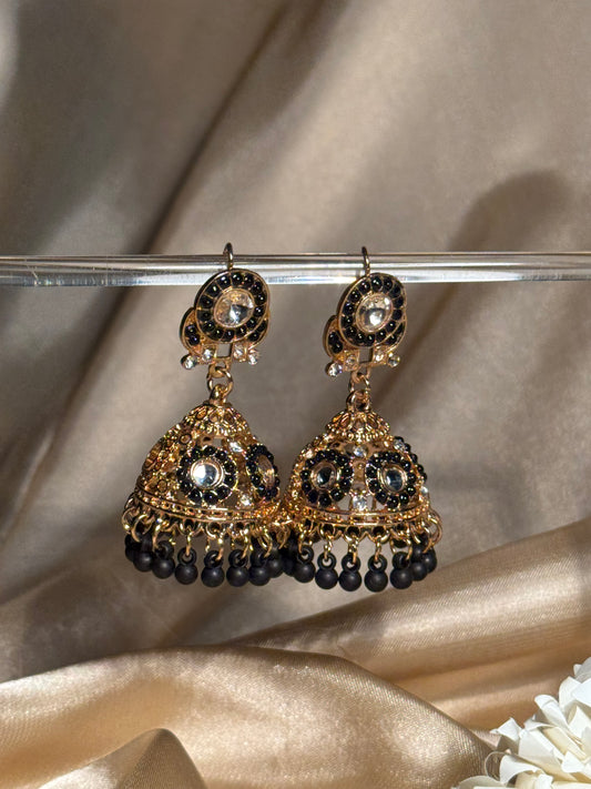 Bahar jhumkay khass collection-gold and black