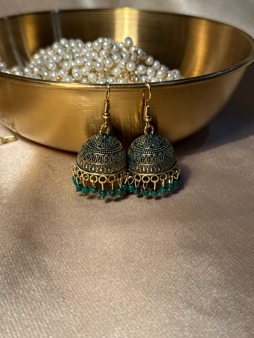 Aliza jhumki green - rozana