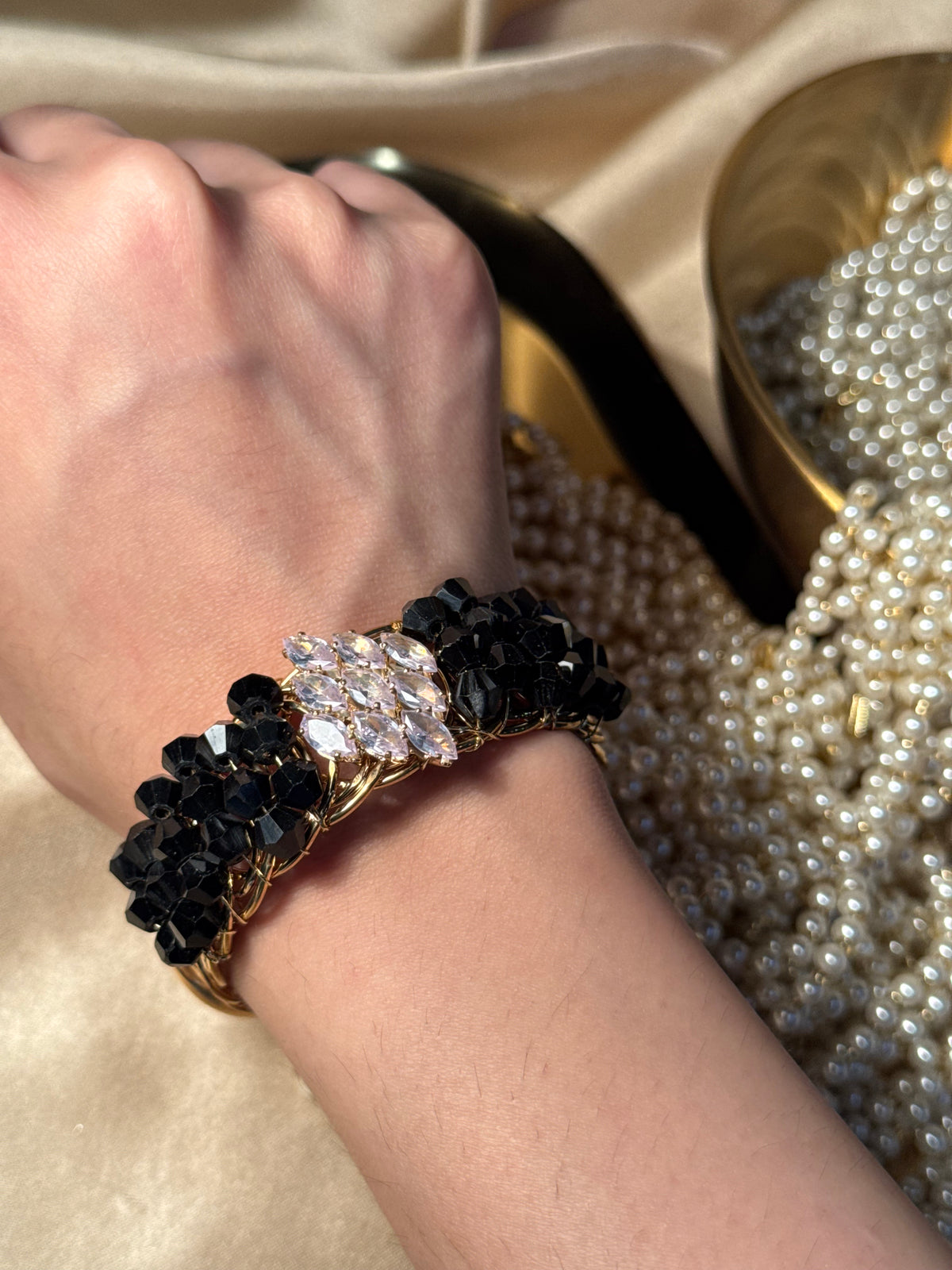 silver and black diamond  bracelet (kids collection)