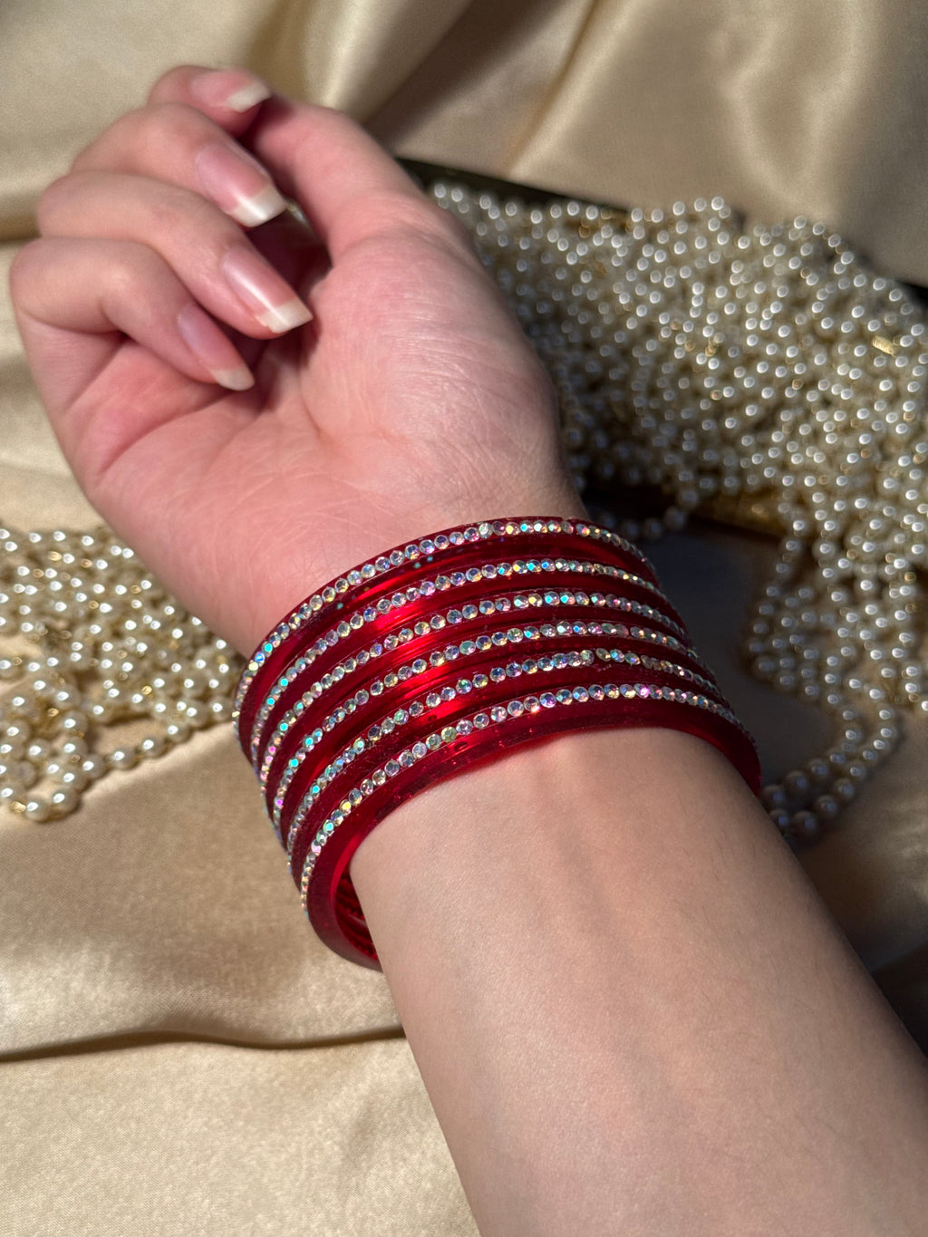 Sparkle bangle-maroon