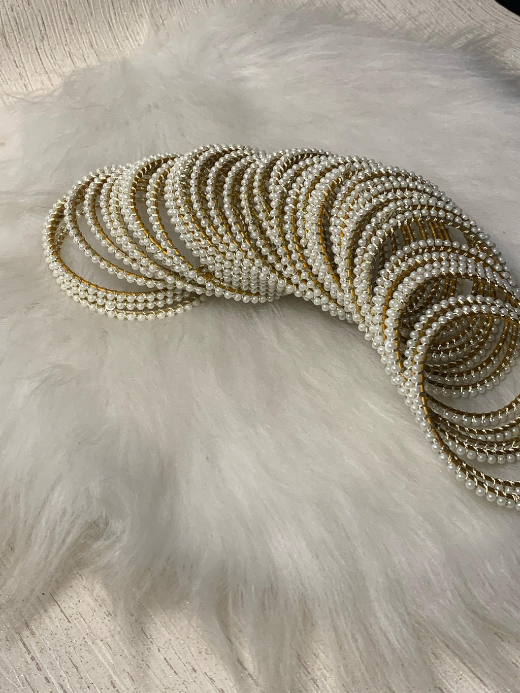 White Pearl Bangles.