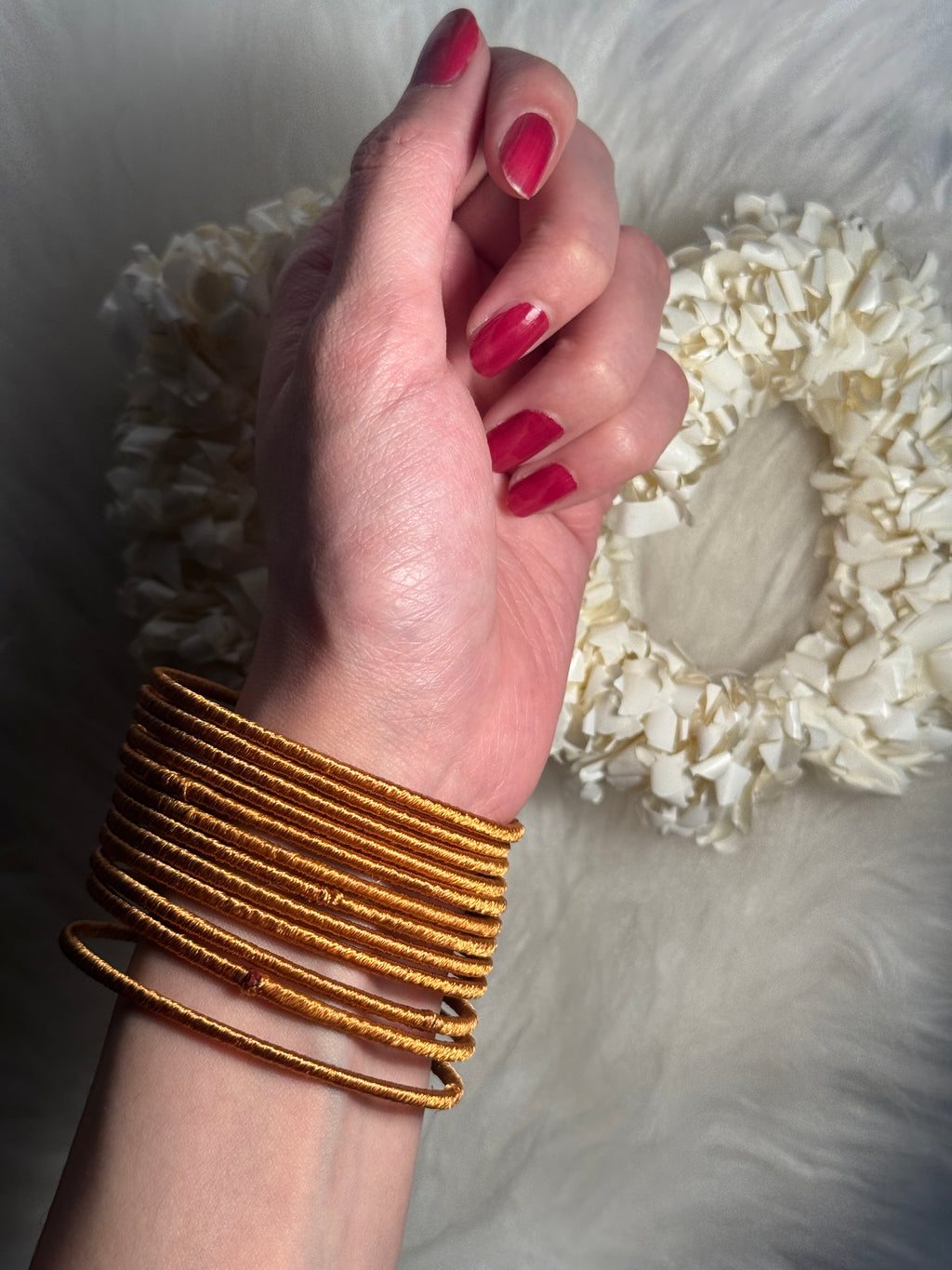 thread bangles gold
