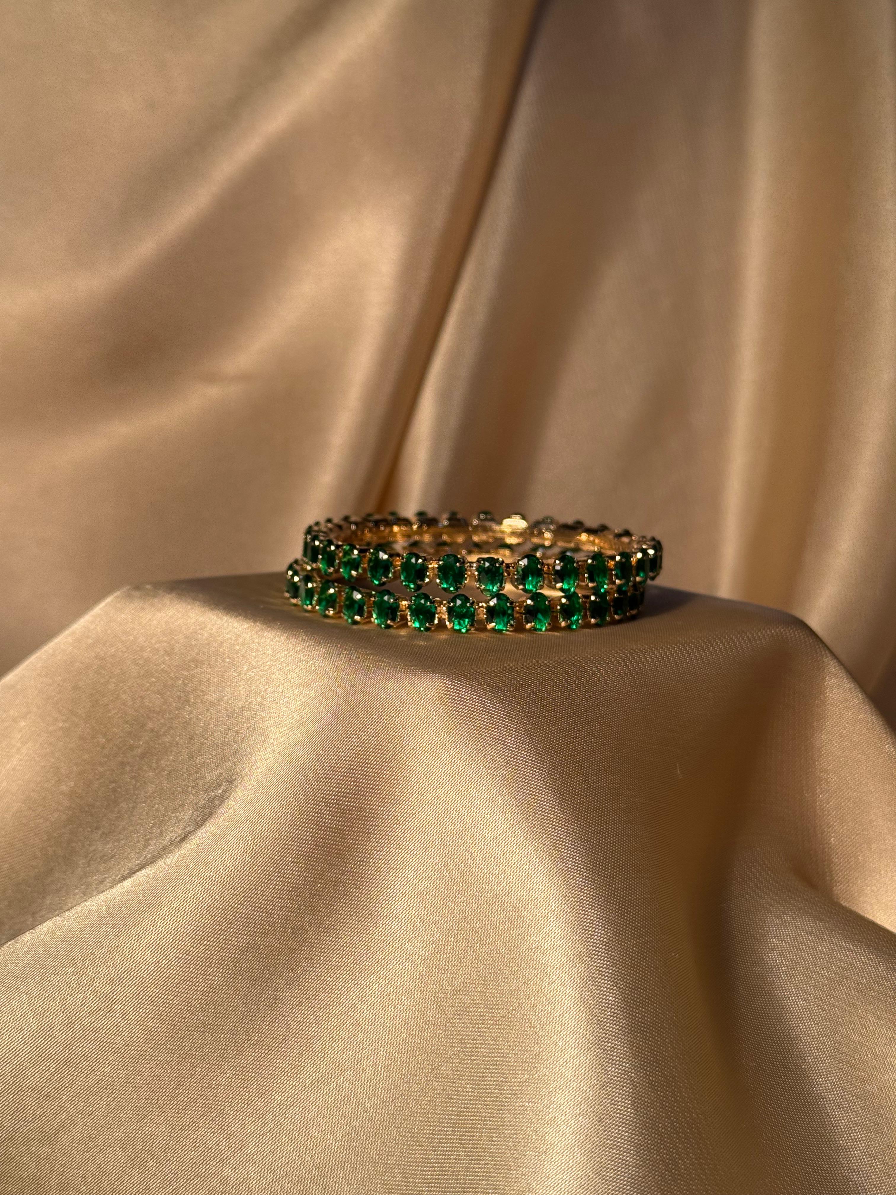 Zara bangles Gold - Green (kids collection)