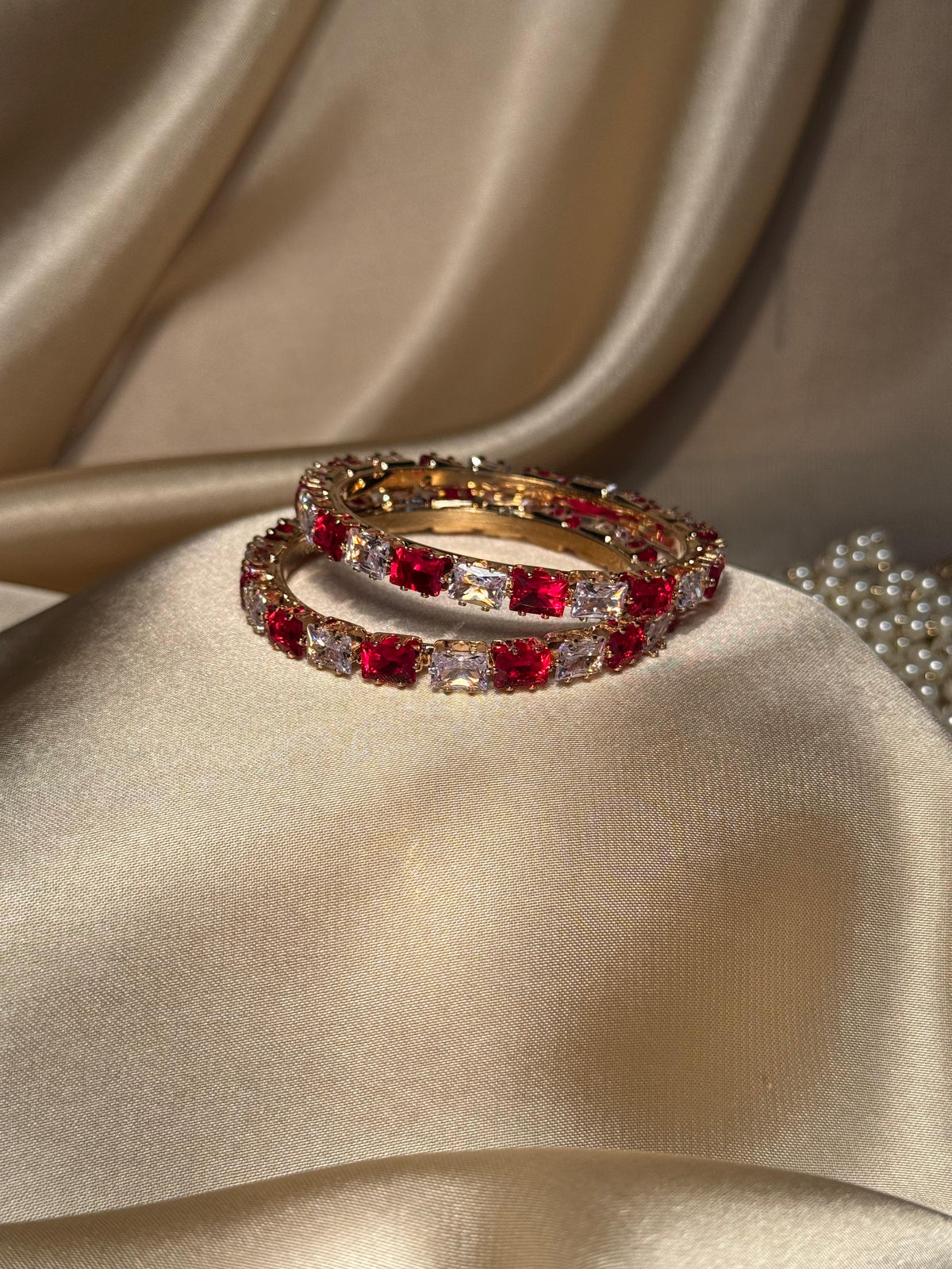 Prism bangles Gold - Red & White  (kids collection)